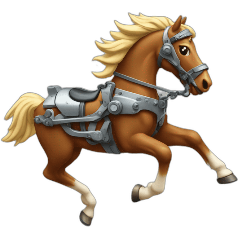 Mechanical running horse emoji