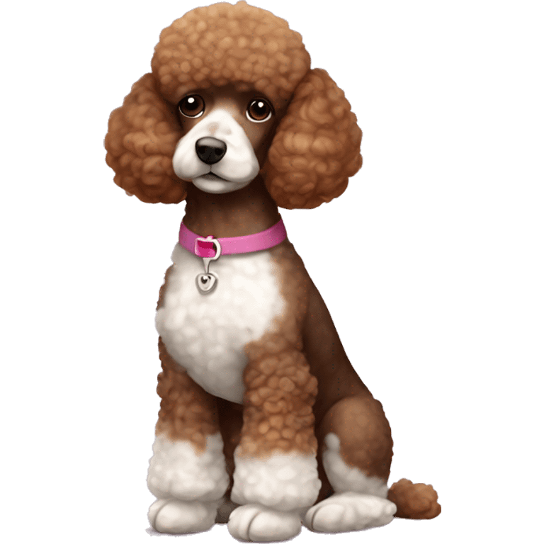 multi - colored brown and white mini poodle with teddy bear haircut emoji