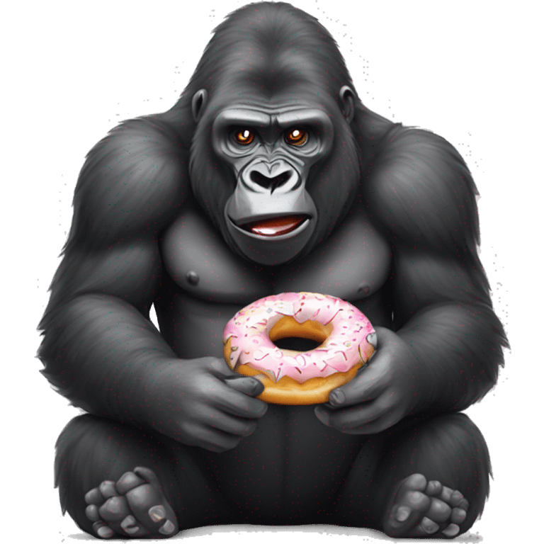 gorilla eating donut emoji