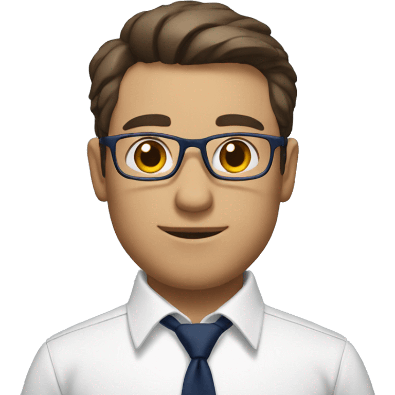 A modern man with glass white shirt and  navy blue tie and book in hand emoji