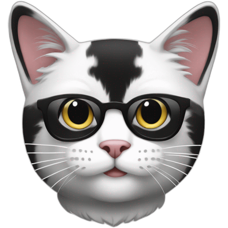 Cool black & white cat emoji