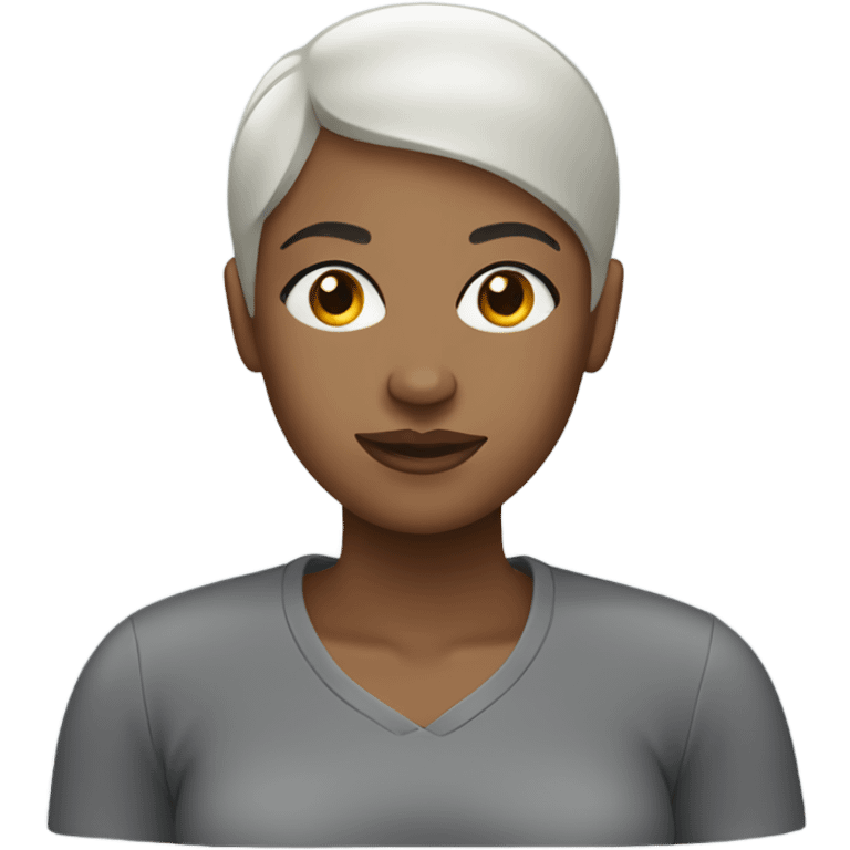 Bald black woman with gray shirt  emoji