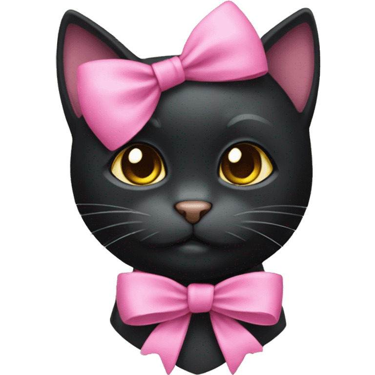 Black cat with pink bow  emoji