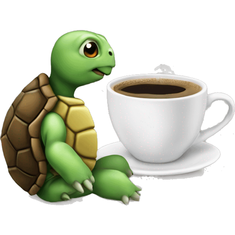 turtle drinking coffee emoji