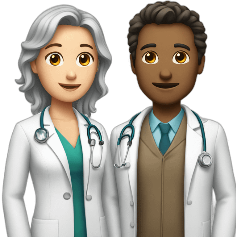 Two doctors in love emoji