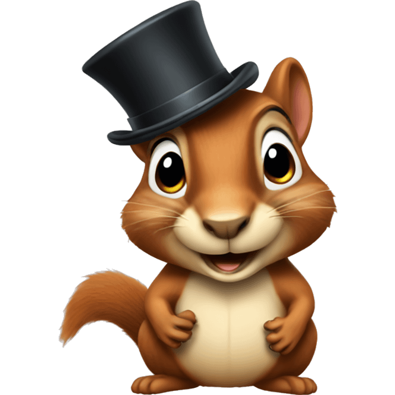 Squirrel with top hat  emoji