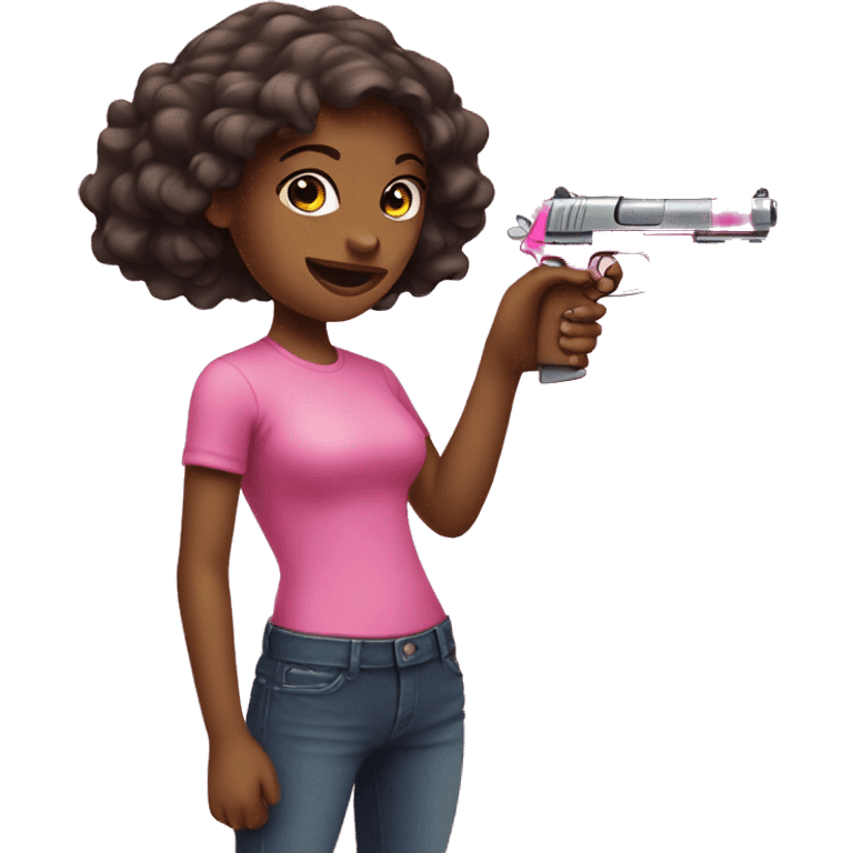 girl with pink gun  emoji