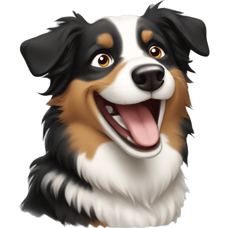 Australian Shepherd laughing  emoji