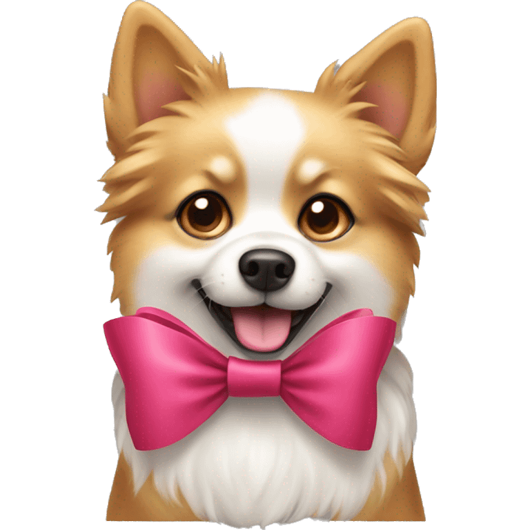 Spitz dog with bow emoji