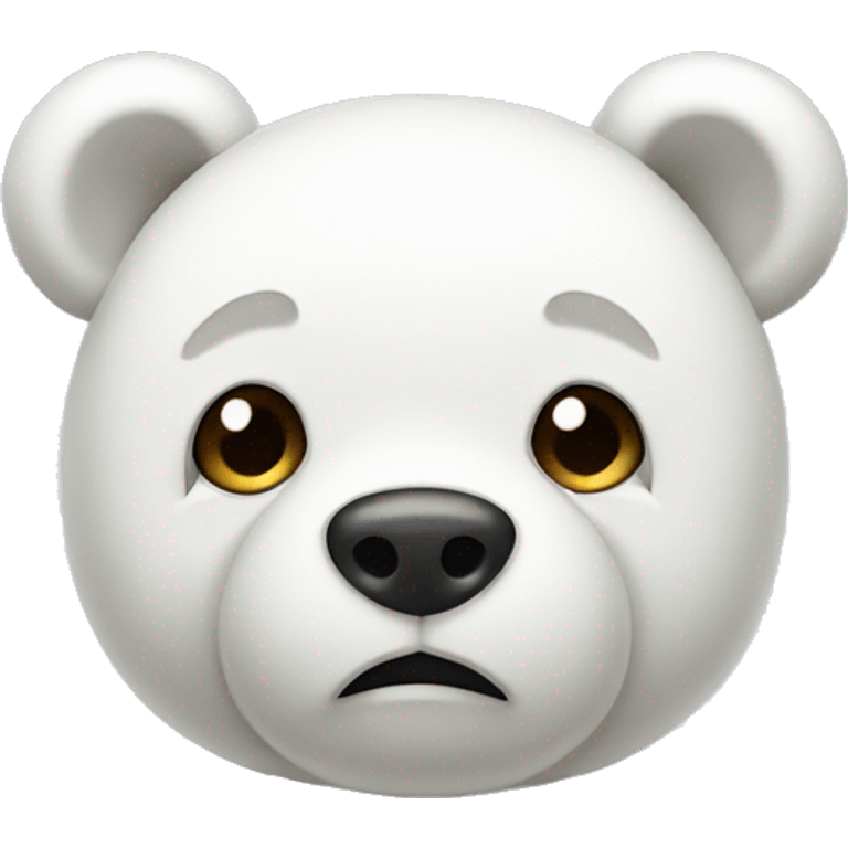 female white teddy bear looking sad emoji