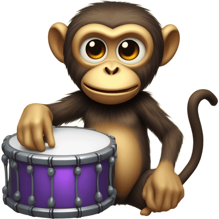 Creepy monkey toy with drum emoji