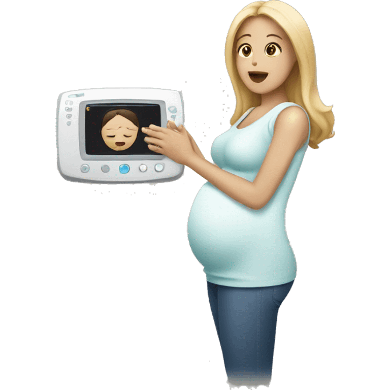 hands holding ultrasound scan of pregnant woman emoji