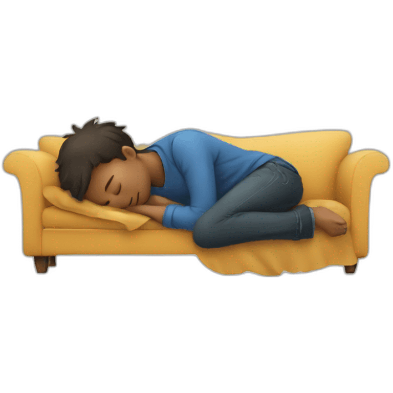 Boy sleeping on a couch emoji