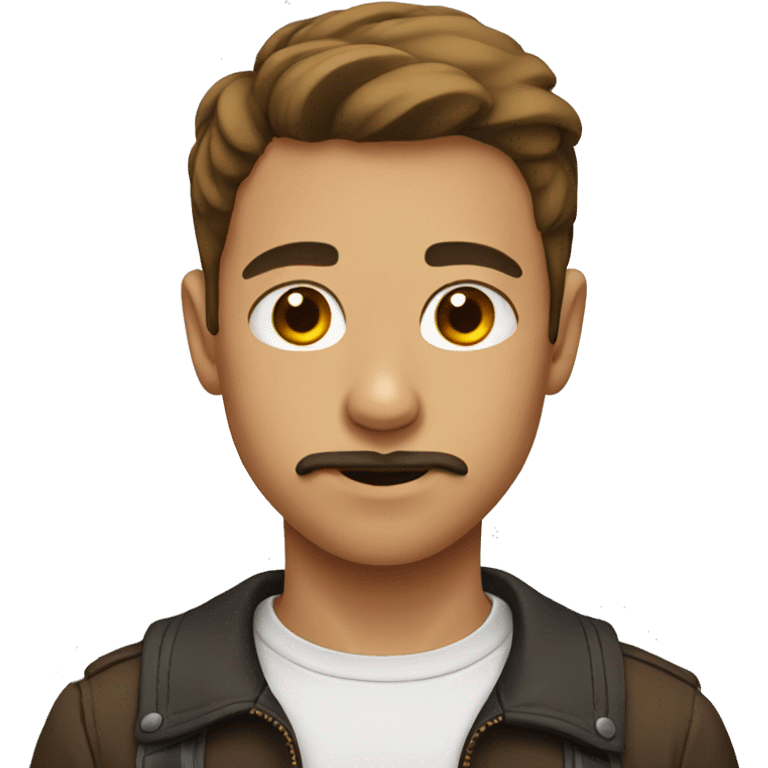 teenage boy with brown moustache  emoji