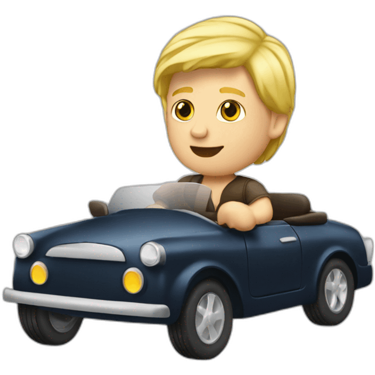 blonde man riding cabriolet emoji