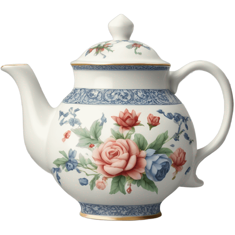 Antique porcelain teapot and cup emoji