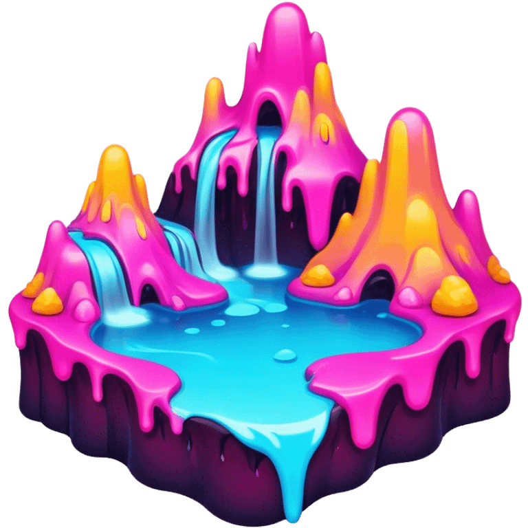 melting neon colors surreal landscape emoji