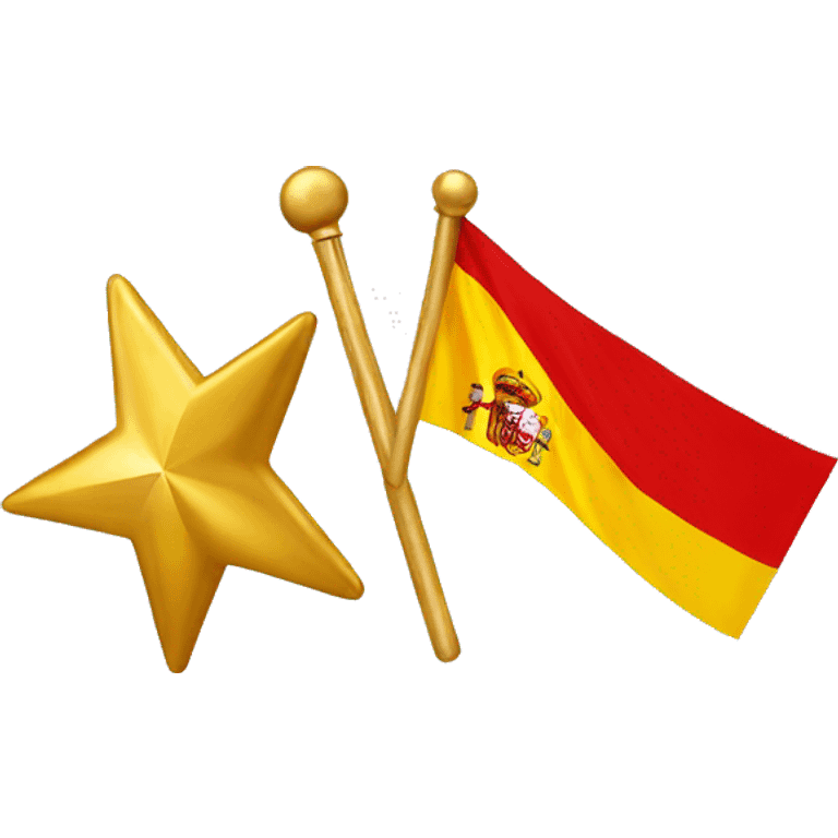 Gold Star and the Spanish flag emoji