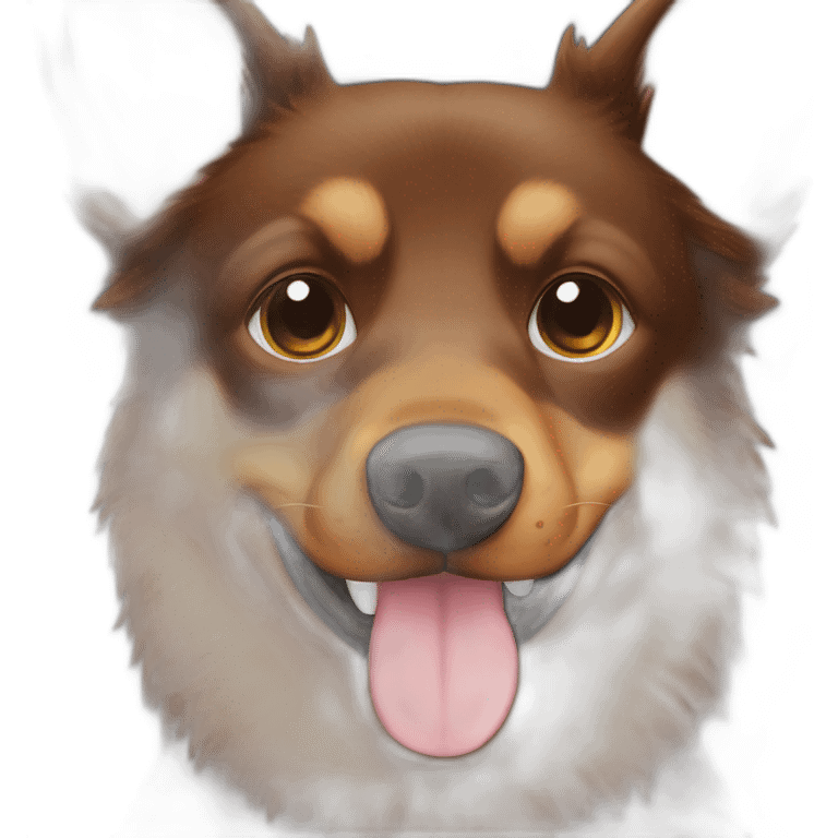 Australian Kelpie full face, brown fur emoji