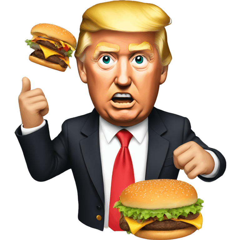 Trump flipping burgers emoji