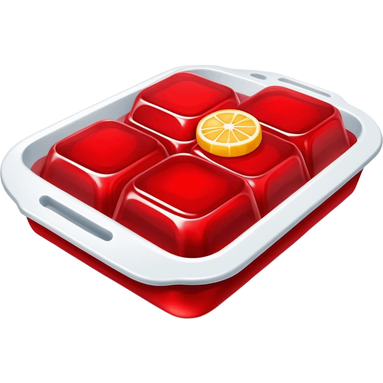 Red Gelatin dessert in a tray emoji