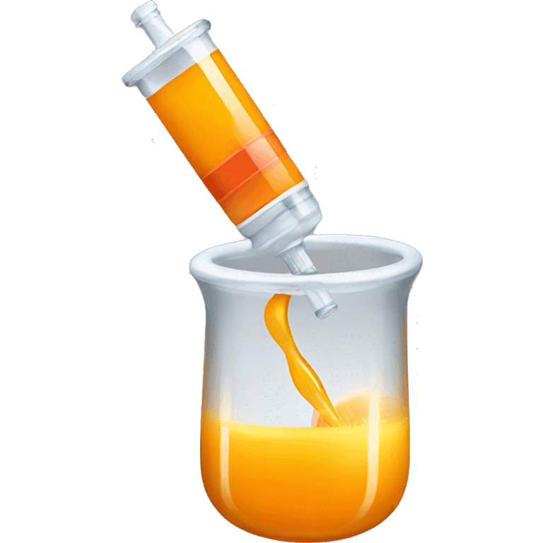 a syringe with orange juice emoji