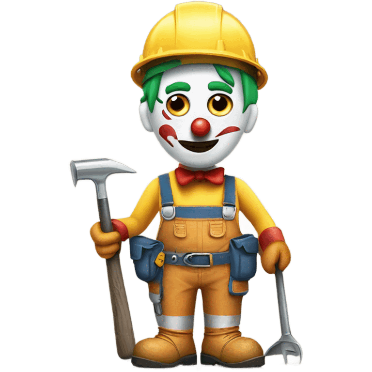 Sad clown working construction emoji