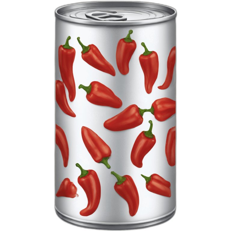 Can of red peppers with sauce emoji