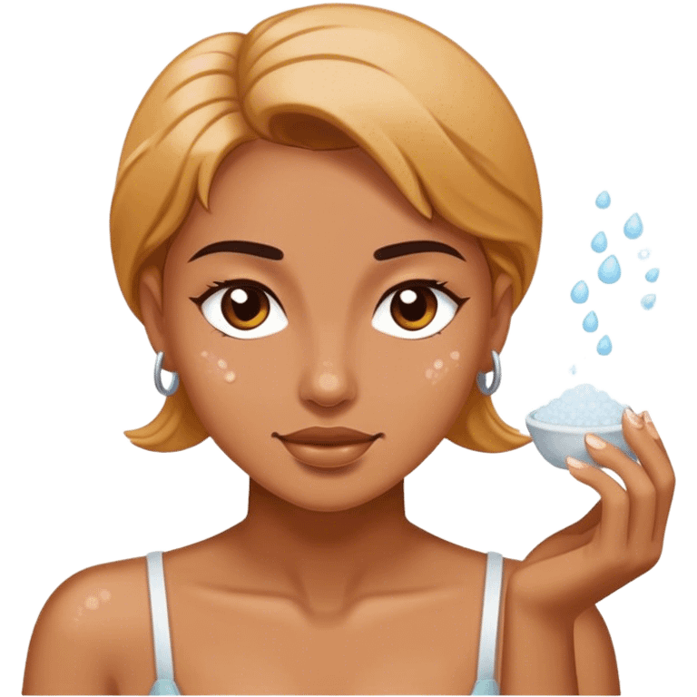 female salt bae sprinkling salt emoji