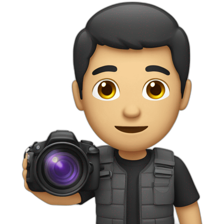 Un chico grabando un vídeo con su camara  emoji