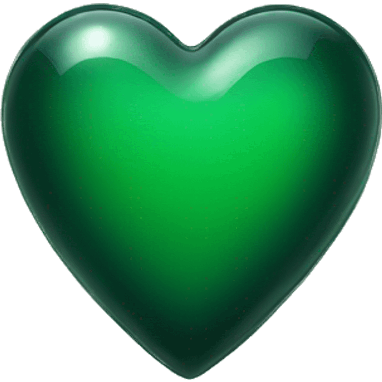 Dark green glass heart  emoji