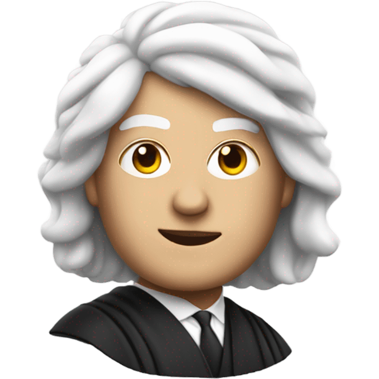 white UK judge with wig at an angle emoji