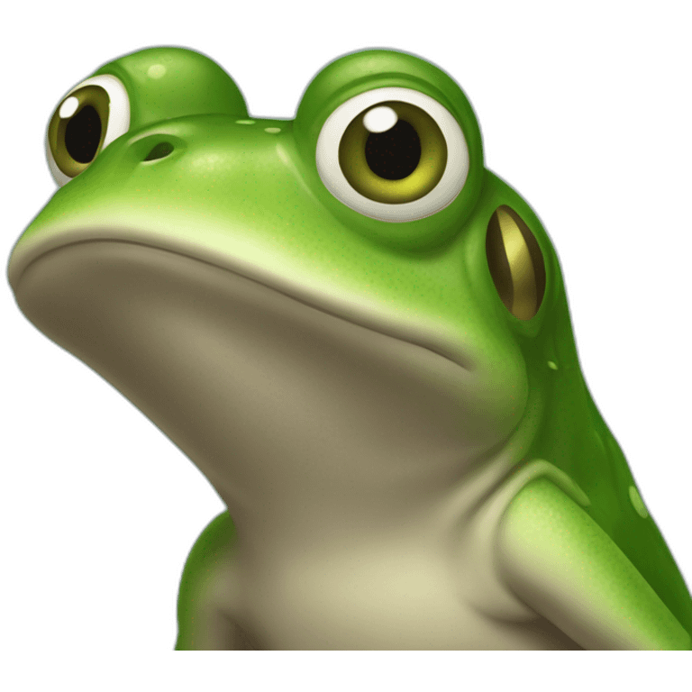 Grenouille avec un corps bobybullder emoji