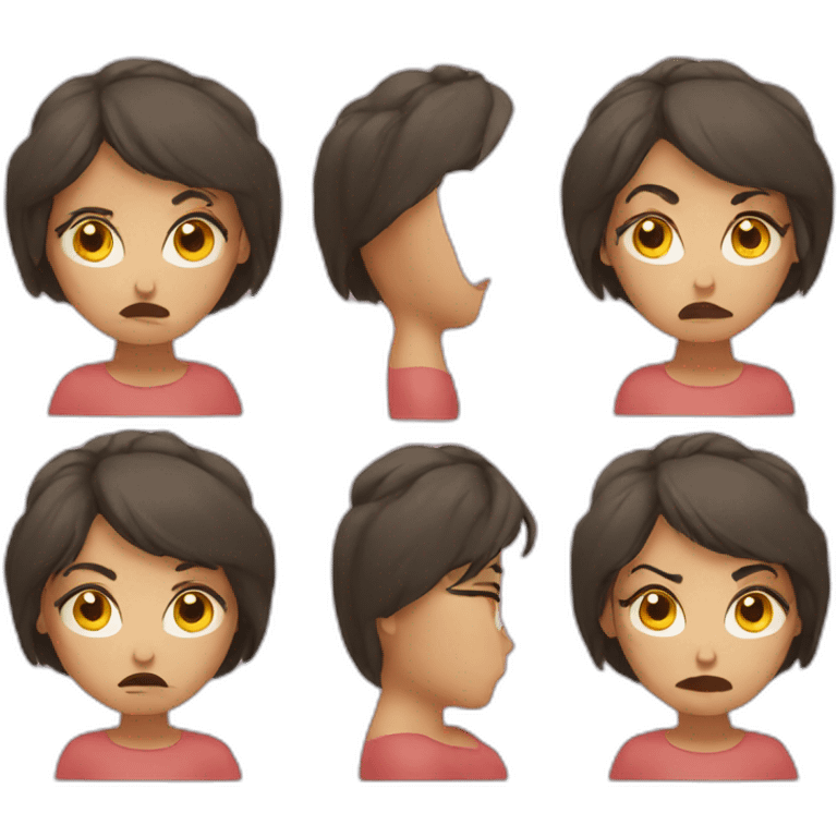 Angry women hold her head emoji