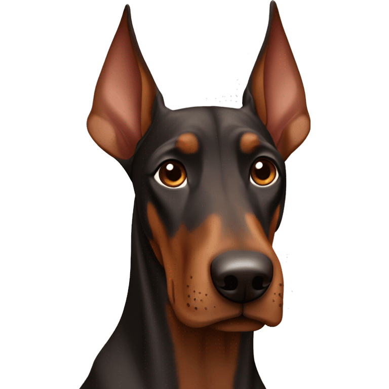 A brown Doberman with floppy ears  emoji