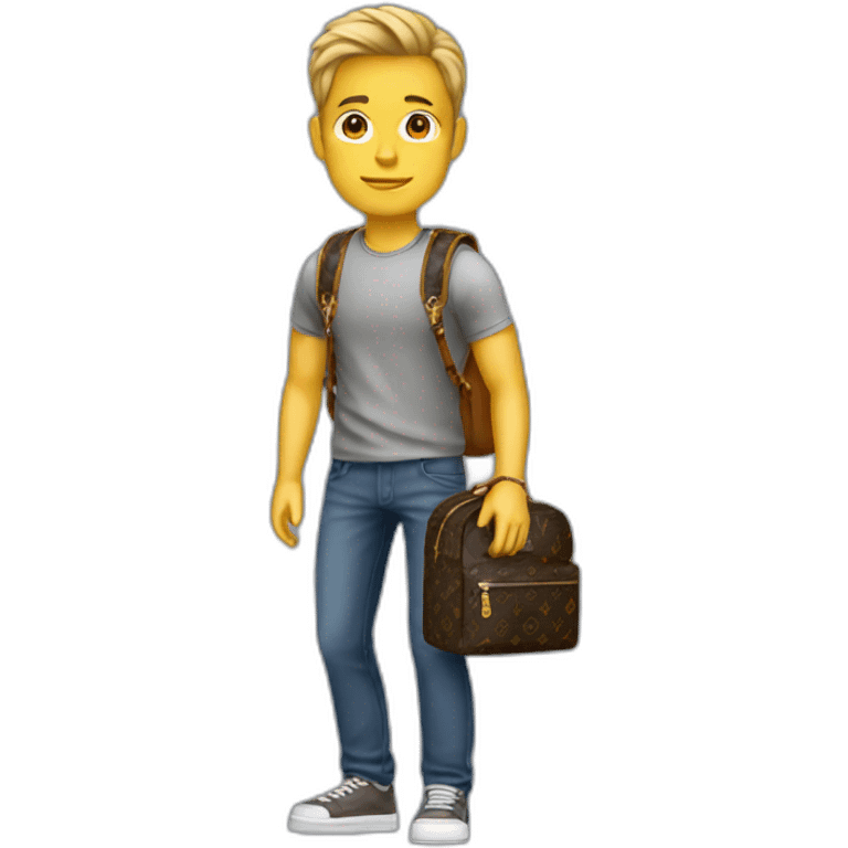 guy with backpack louis vuitton emoji