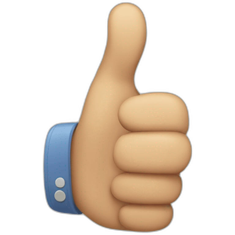 thumbs up emoji where the thumb is missing, the hand has only four fingers emoji