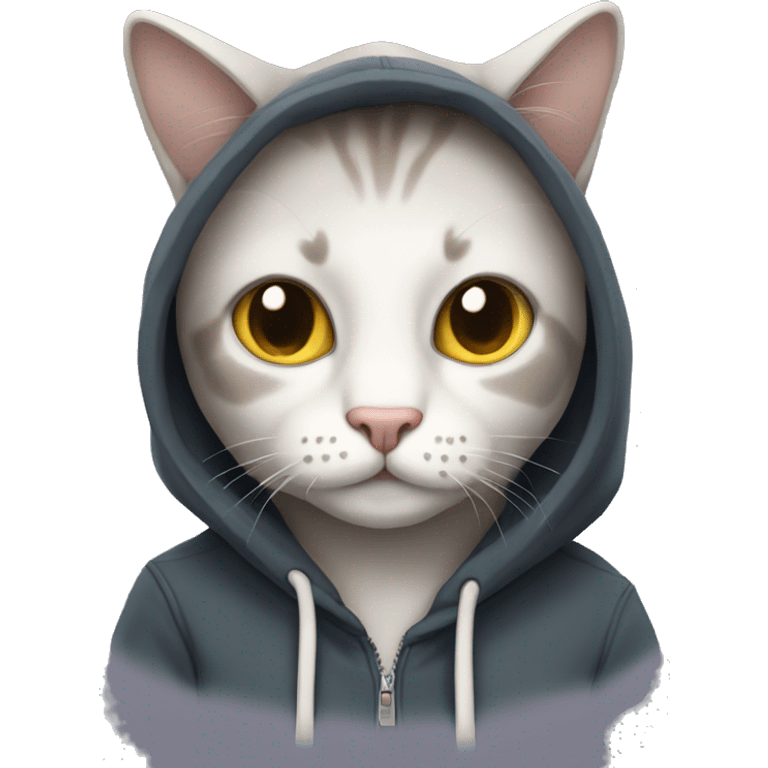 Cat wearing hoodie emoji