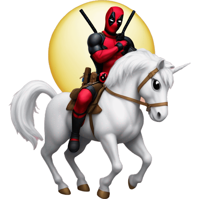 deadpool on unicorn emoji