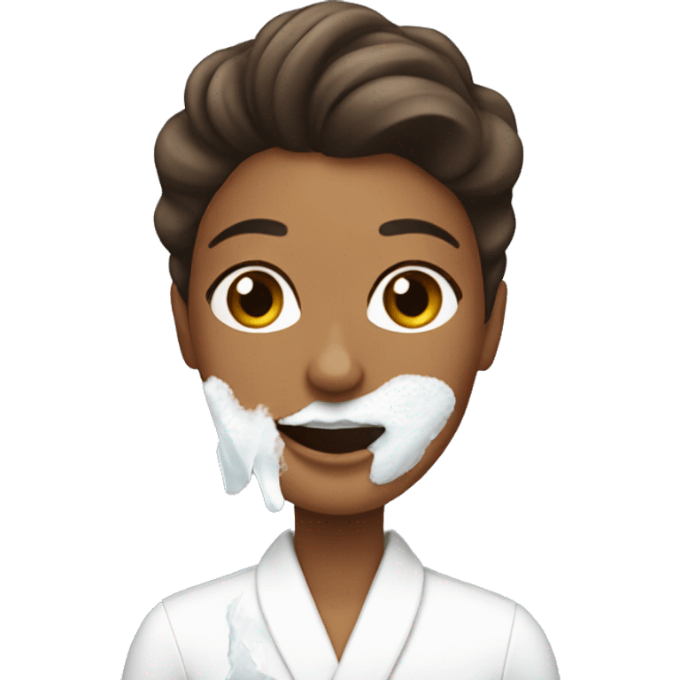 Woman shaving beard emoji