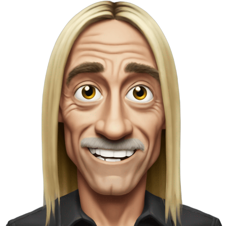 realistic iggy pop smiling emoji