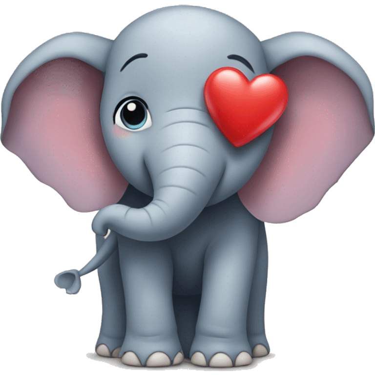 Elephant holding a heart  emoji