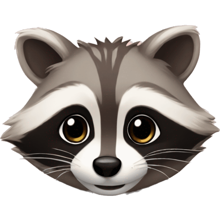 Raccoon in love with flowers emoji