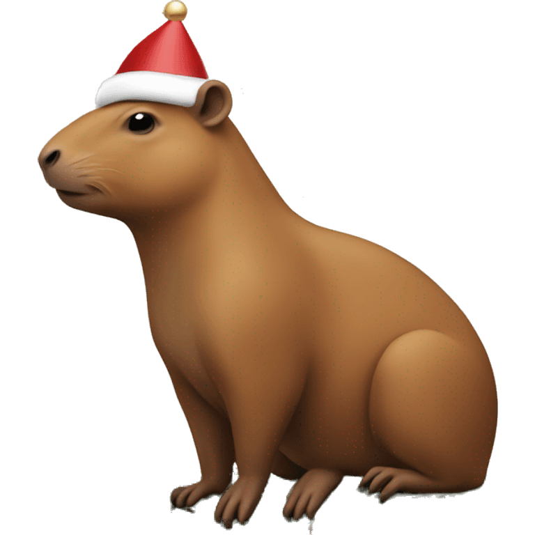 Capibara decorating a cristmas tree emoji