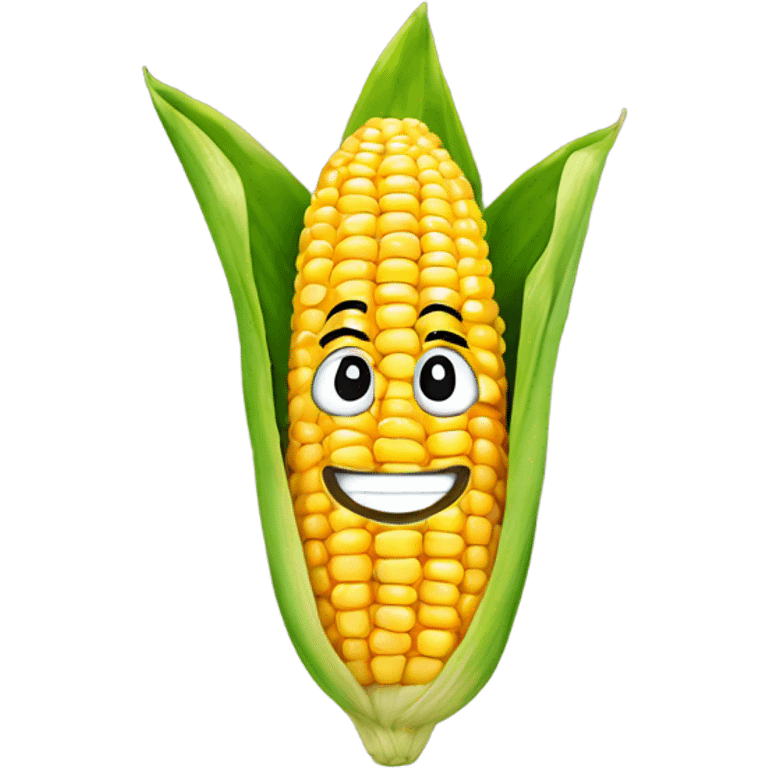 corn kernel with smiling face on it emoji