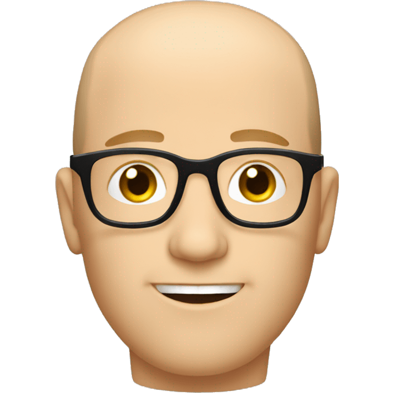 Buzz cut, white man with glasses emoji