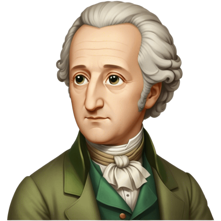 Cinematic Realistic Johann Wolfgang von Goethe Portrait Emoji, depicted as an intellectual literary giant with a thoughtful gaze and refined attire, rendered with detailed textures and warm classical lighting that captures his enduring literary influence. emoji