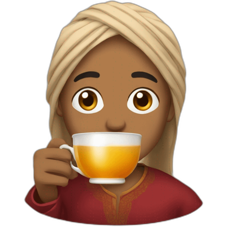 A Moroccan drinking tea emoji