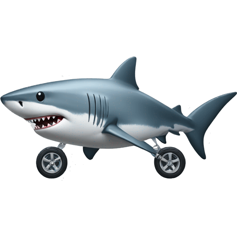 shark with wheels like a car emoji