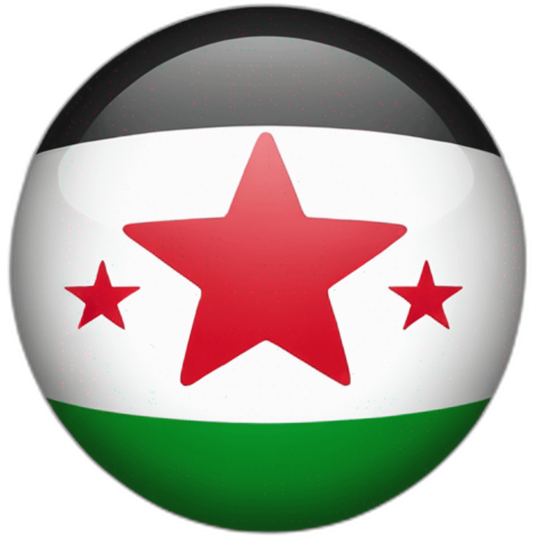 syria flag with 3 red star emoji